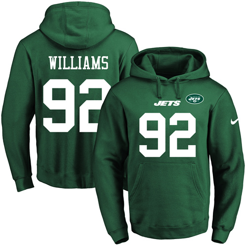 Nike Jets #92 Leonard Williams Green Name & Number Pullover NFL Hoodie